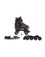 In Inline- und Schlittschuhe umwandelbare Rollschuhe 3 in 1 FLEXWHEEL orange Größe L (von 38 bis 41) NEXTREME