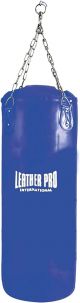 Sacco Boxe Leather Pro Vuoto 20-30-40 kg in Ecopelle 110x40 cm Colore Blu Tecnofit